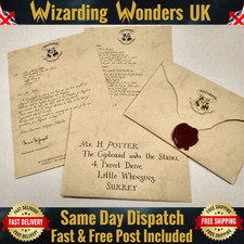 Harry Potter Personalised Acceptance Letter or London Studio Tour Letter Gift UK