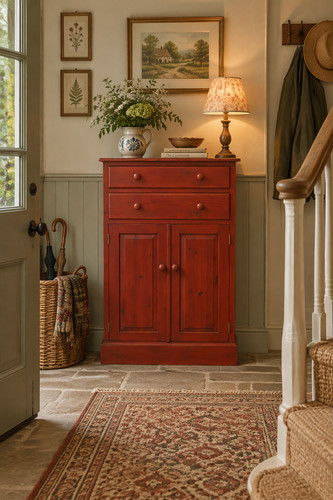 Small red pine cabinet - small,