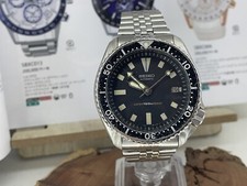 Seiko Men's Black Watch - 7002-7001 Classic Automatic Diver New Bracelet Fitted