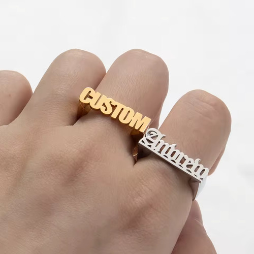 Customized name band ring gift - name,