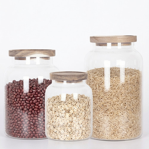 Glass storage jar airtight - glass,