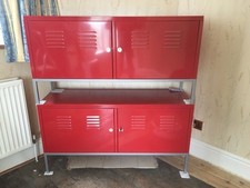 Ikea red metal cabinet cupboard x 2