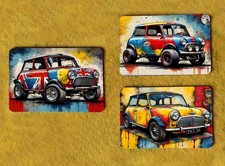 3 x British Leyland Mini 1000 Classic Car Fridge Magnet 9cm x 6cm