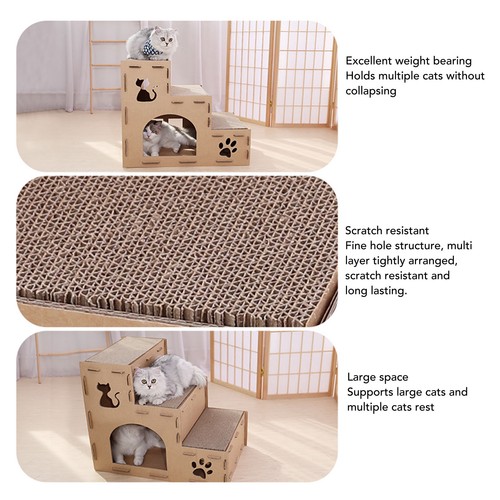 Cardboard cat house spacious - house,