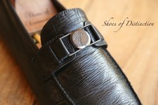 Versace Black Leather Silver Bit Shoes Loafers Driving Mens UK 8 US 9 EU 42