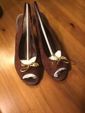 Luc Berjen Vintage Tan Suede Wedge with gold bow.6(39)£10.00