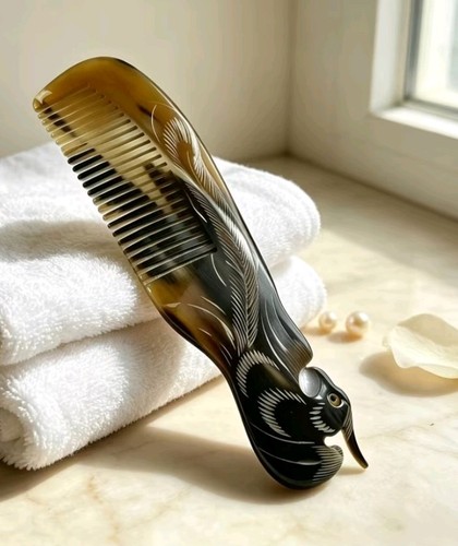 Horn comb with - comb, black