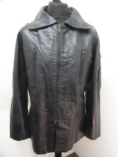 VINTAGE 70'S ITALIAN POLICE LEATHER MOTORCYCLE JACKET SIZE M