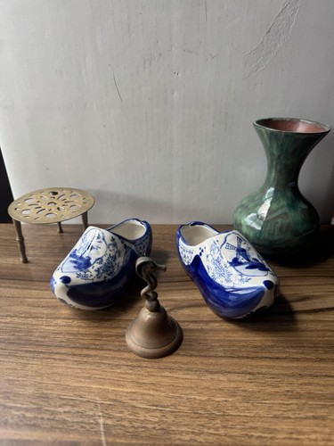 Joblot delft clogs green - green, vase