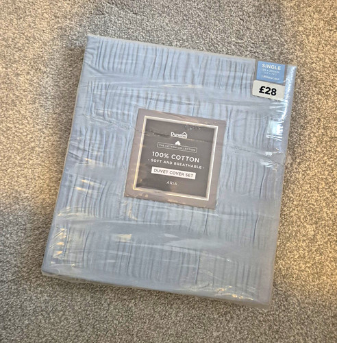 Dunelm aria 100 cotton blue - aria,
