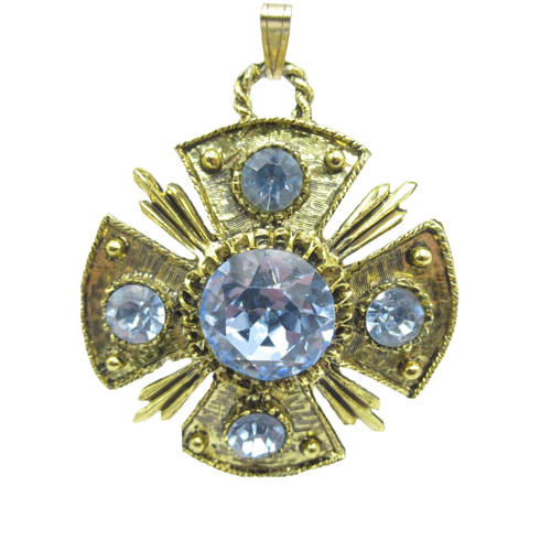 Signed dodds blue rhinestone - signed,