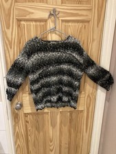 Stylish Cozy Jumper Textured Alpaca Mohair Mix Size M Pretty Edge Details Soft