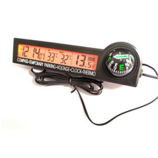 Car Digital Clock Thermometer Voltage Meter Icing Alarm Temporary Parking Decor 