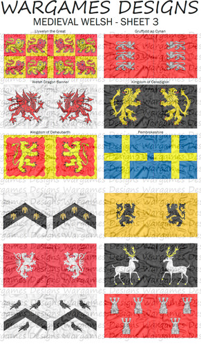 28mm medieval welsh flags - medieval,