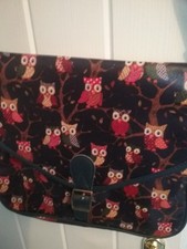 NEW WITHOUT TAGS ANTHROLOGY NAVY OWL DESIGN SHOULDER/CROSSOVER BAG