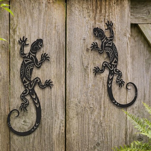 Metal gecko wall decor - decor, with