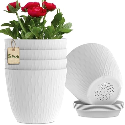 18cm plastic flower pots 5 - plastic,