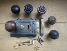 WOODEN Door Rim Knob & cast