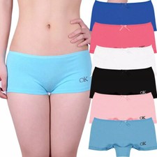 6 Pack Womens Boxer Shorts Cotton Pants Girls Ladies Knickers Underwear Panties
