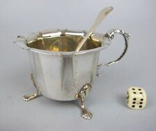 Vintage Yeoman silver plate Hot Chocolate Cup / Salt Cellar / Sugar Bowl w/Spoon