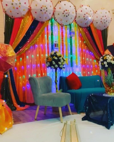 Mehndi backdrop wedding stage