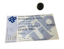 Theatre Ticket Philharmonic Orchestra Edinburgh Festival 2011 Vintage ra