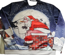 Men's Christmas Xmas Jumper Sweater Rude Funny Santa Size 3XL