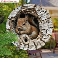 Squirrel Wooden Plaque Hanging