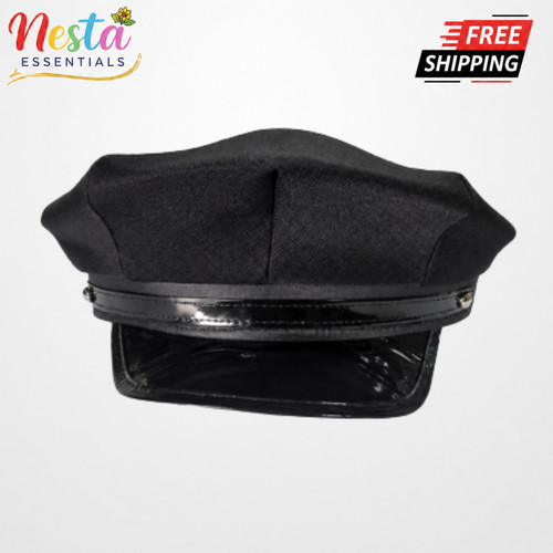 Black chauffeur hat costume - chauffeur,