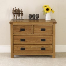 Rustic Oak 2 over 2 Drawer