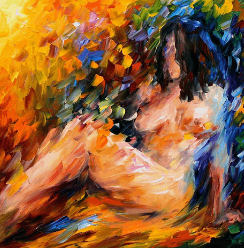 Naked lady painting - painting, wall