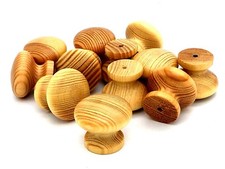 PINE KNOBS 32mm wooden mushroom cupboard door cabinet drawer wood knob (543)