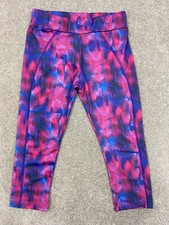 MUSTO Sports Leggings Womens Size 10 Blue Pink pattern Polyester