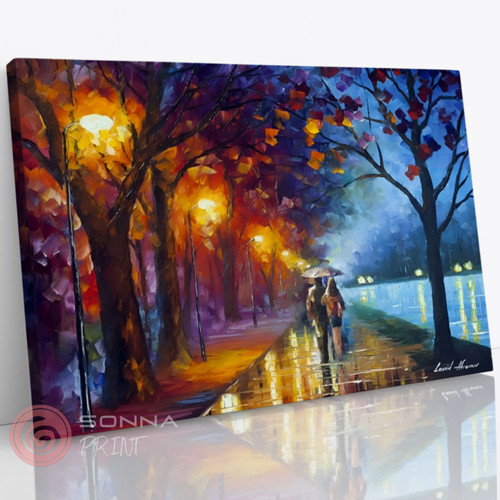 Leonid afremov park alley lake - afremov,