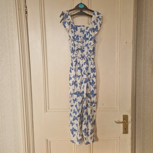 Girls white blue butterfly - girls,