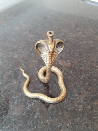 Vintage brass cobra snake - vintage,