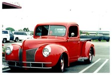 1940s Red Ford Pickup Truck