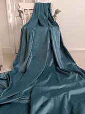 Tom Tailor Single Velvet Door Curtain W135 x L245cm Dark Teal Green Eyelet