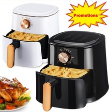 5.5L Manual Air Fryer Large Oven Low Fat Healthy Oil free Frying 1800W Black