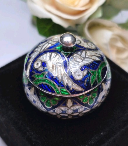 Sterling silver enamel pill - silver,