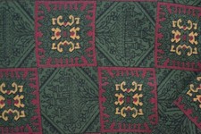 Vintage Tootal green cravat / ascot with geometric pattern