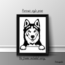 ALASKAN HUSKY PET DOG A4 PRINT