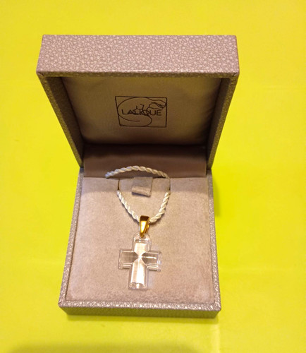 Lalique clear cross pendant - clear,