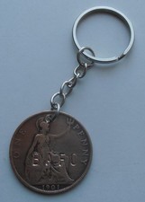 BARROW AFC KEYRING. 1901 PENNY. YEAR CLUB FOUNDED  STAMPED BAFC