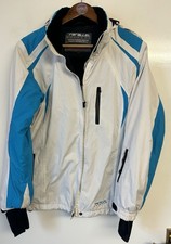 Parallel Men’s White & Blue Light Zip Up Ski Active Jacket & Logo Size Small