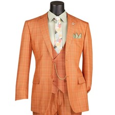 VINCI Men's Rust Sharkskin