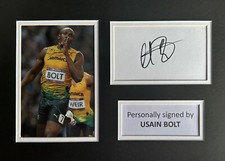 USAIN BOLT HAND SIGNED WHITE