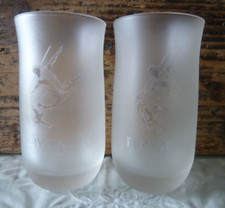 Pair of REMY MARTIN Tumbler Frosted Glasses with Centaur Motif - 11.5cm high