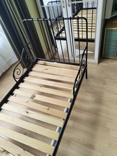 IKEA Extended Bed Frame Single with Slatted Base White, 80x200 cm