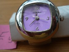 LADIES FINGER WATCH RING LE CHAT  STRETCHY RING LILAC COLOUR FACE  Ey